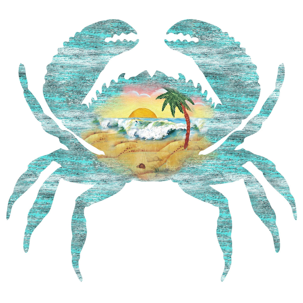 Crab Coastal Waves Door Decor by G. DeBrekht - Coastal Holiday Decor - 8198511H